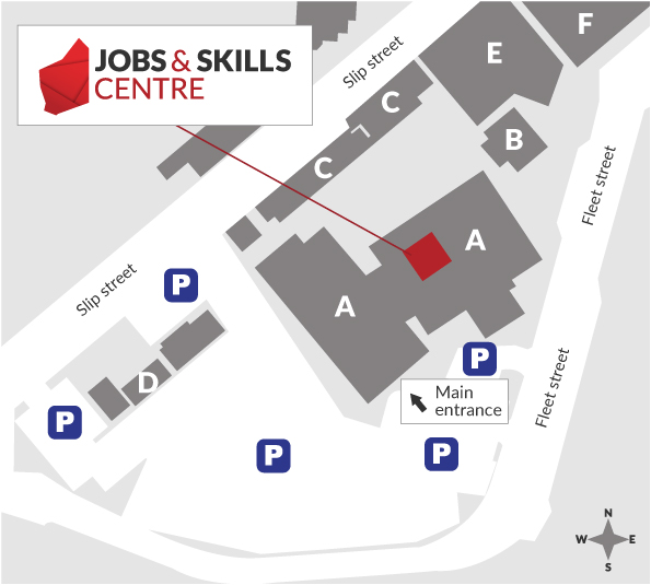 Location map of Black A Fremantle Jobs and Skills Centre