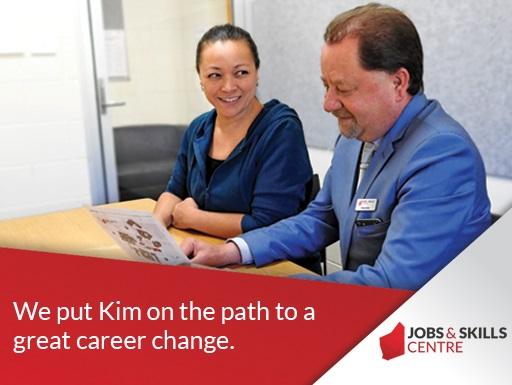 Kim at the Jobs and Skills Centre