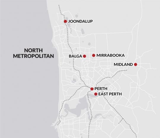 North metro jobs and skills centre location map