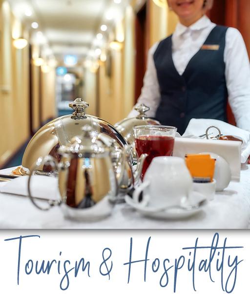 Working in tourism and hospitality.
