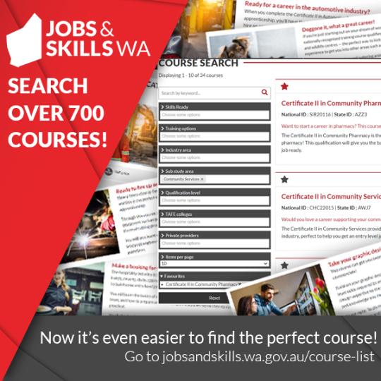 Jobs and Skills WA course list